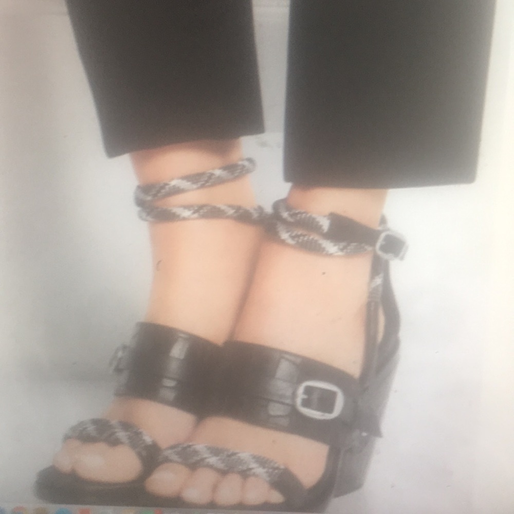 Rag and bone Roni croc effect leather sandals